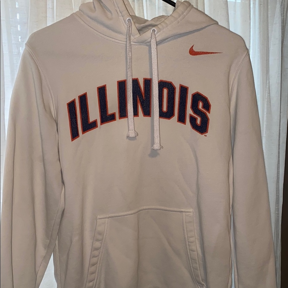 Nike White Illinois Men's Hoodie